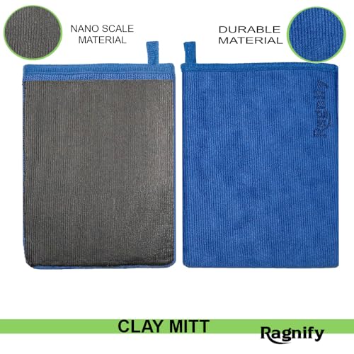 Ragnify Pack of 2 Clay Mitt Auto Detailing Medium Grade Alternative Mitt for Flawless Removal of Surface Bonded Micro Contaminant (Blue) - Image 2