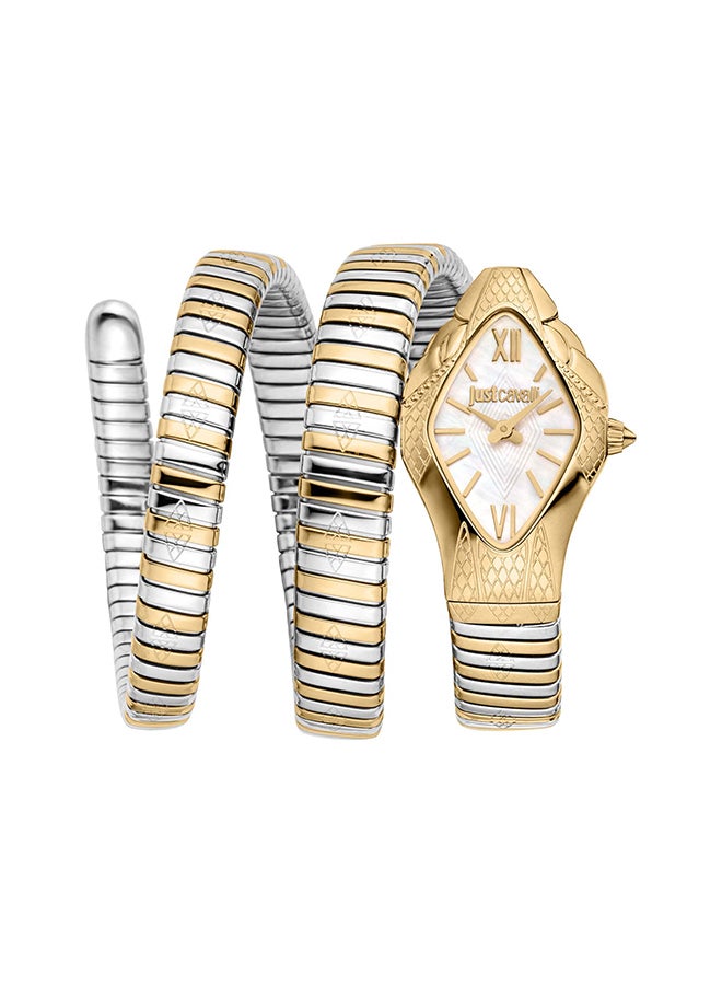Just Cavalli جست كافالي ليدي سنيك كريستالو JC1L307M0055 - ساعة كوارتز نسائية من الفولاذ المقاوم للصدأ ذات عقربين - Image 1