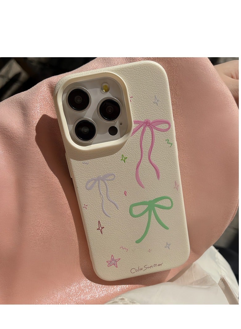 NIBEMINENT Ribbon Bow Protective TPU Case Cover For iPhone 15 Pro Max