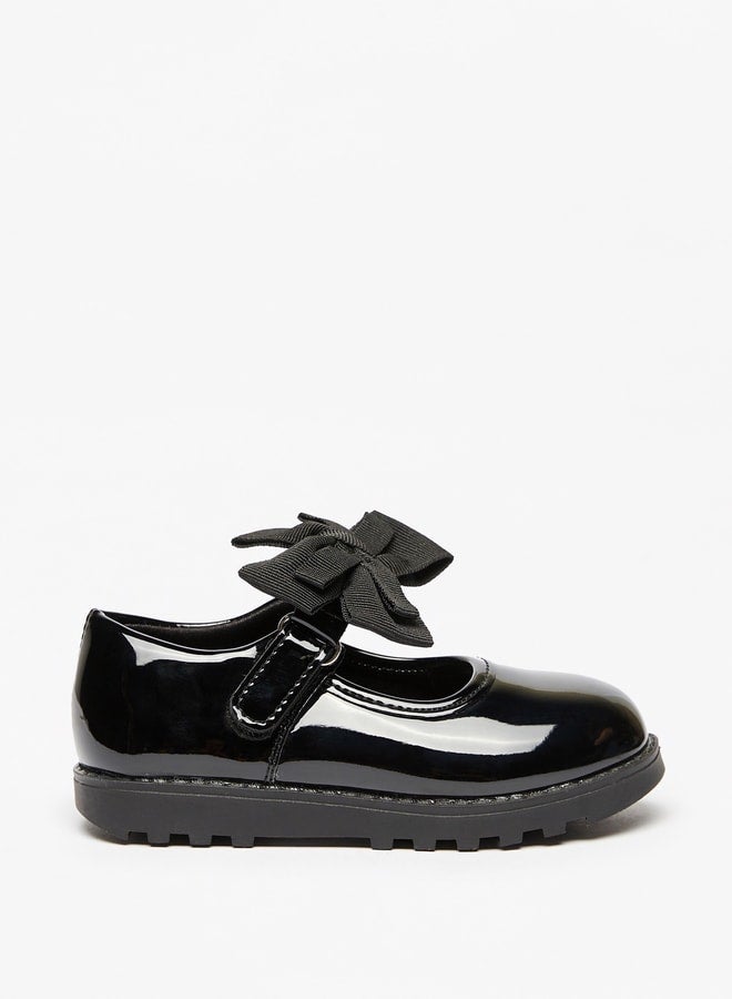 JUNIORS Solid Mary Jane Shoes with Bow Accent - Image 1