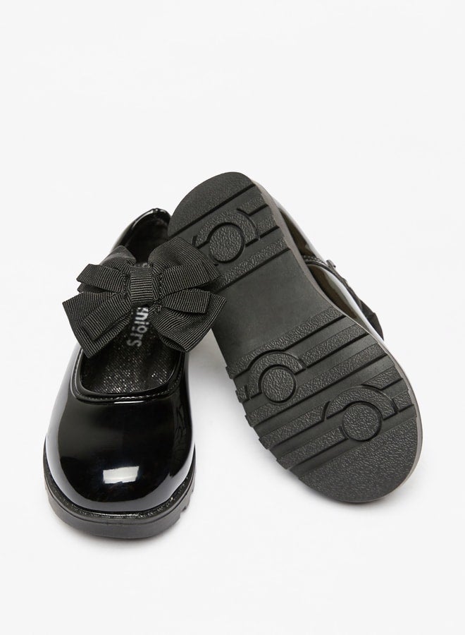 JUNIORS Solid Mary Jane Shoes with Bow Accent - Image 2