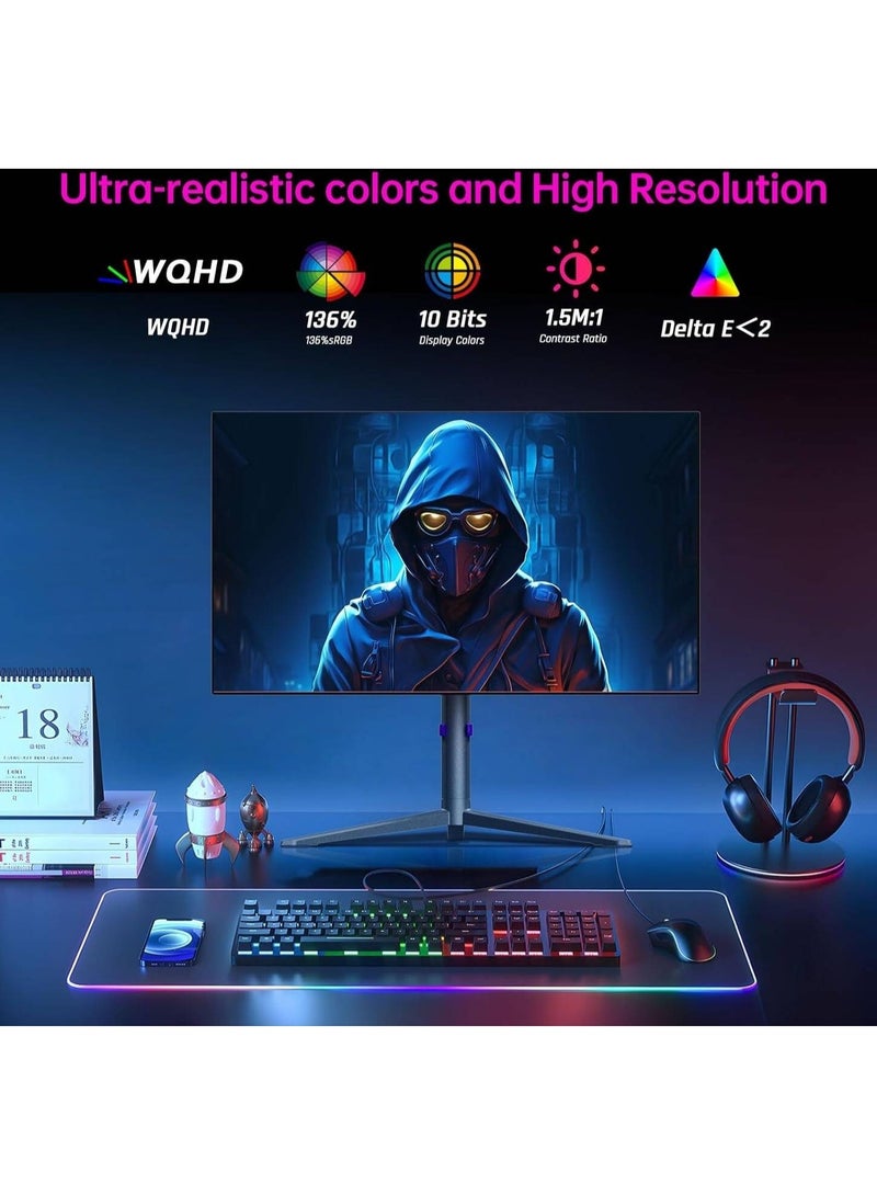 KTC G27P6 Gaming Monitor, 27" OLED QHD Display, 240Hz Refresh Rate, 0.03ms (Typical) Response Time, AMD FreeSync & G-Sync Compatible, 1.07b Color Support, Silver | G27P6  - Image 3