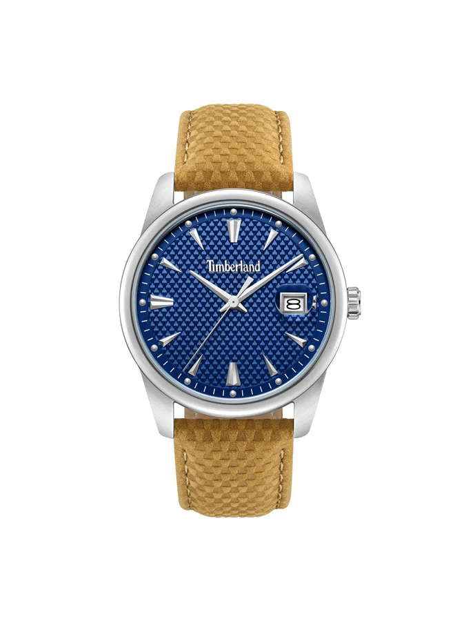 Jahscepi Blue Dial Leather Strap Analog Watch for Men, 42mm