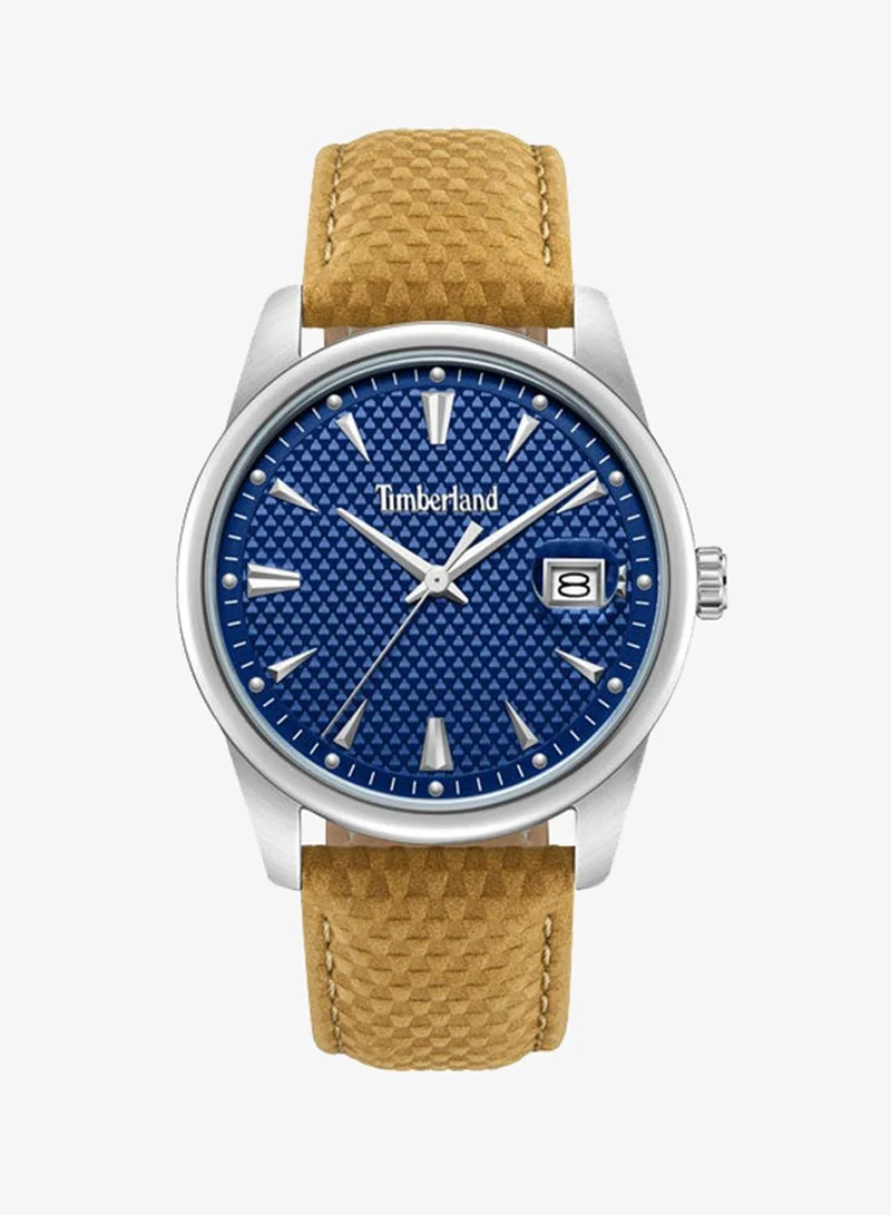 Timberland Jahscepi Blue Dial Leather Strap Analog Watch for Men, 42mm