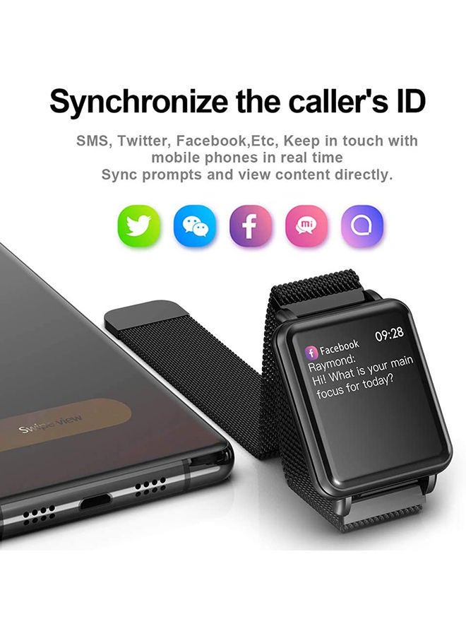 NIBEMINENT Smart Watch Phone L1S Wrist 1.3 Inch Touch Screen IP68 Fitness Tracker 25 Days Standby for IOS Android - Black - Image 5