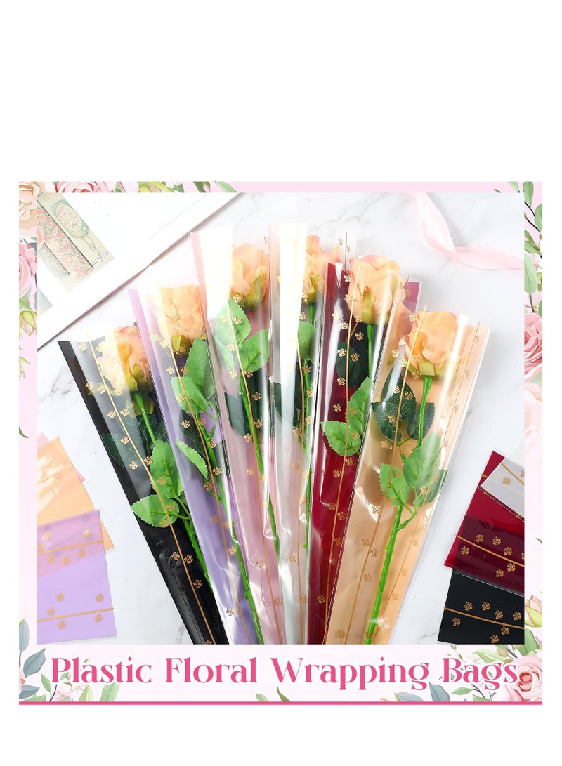 Beauenty 300 Pcs Single Rose Sleeves - Waterproof Floral Packaging Bags for Bouquets, Perfect for Mother's Day, Weddings, Valentine's Day, and Engagement Gifts, Available in 6 Colors. - Image 5