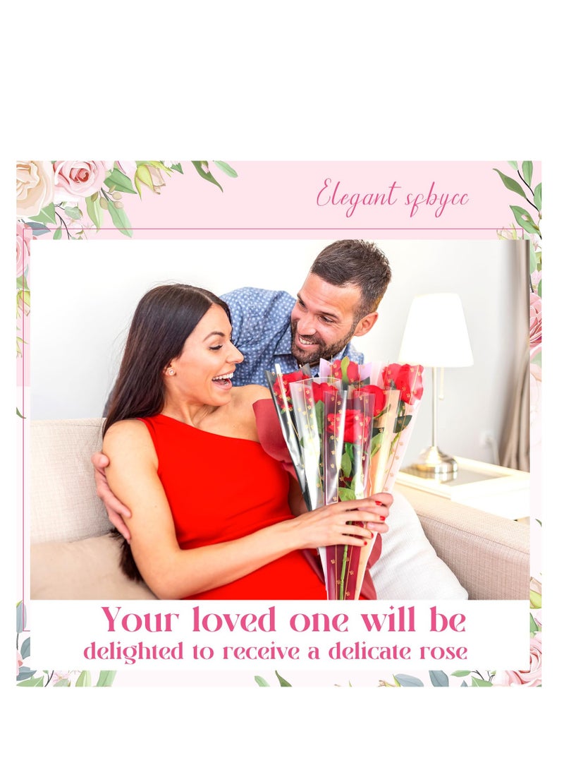 Beauenty 300 Pcs Single Rose Sleeves - Waterproof Floral Packaging Bags for Bouquets, Perfect for Mother's Day, Weddings, Valentine's Day, and Engagement Gifts, Available in 6 Colors. - Image 3