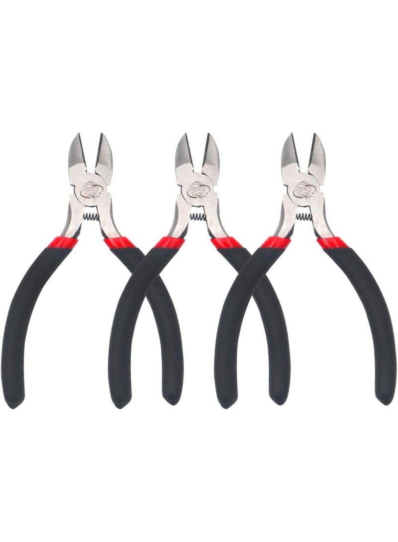 GGOOT 3 Piece Mini Diagonal Cutting Pliers 4.3 Inch Wire Cutter Tool with High Carbon Steel Great for Electronics and Hardware Products.  - Image 1