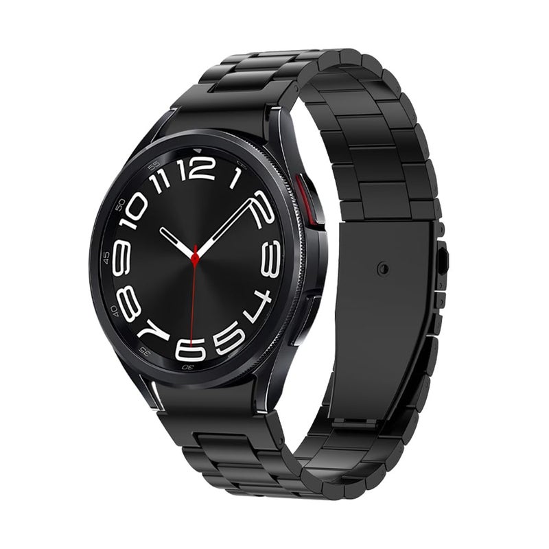Dado Quick Fit No Gap Stainless Steel Band Compatible with Samsung Galaxy Watch 6 Classic 47/43mm, 5 Pro 45mm, 4 Classic 46mm – Three Beads Design Strap - Image 1