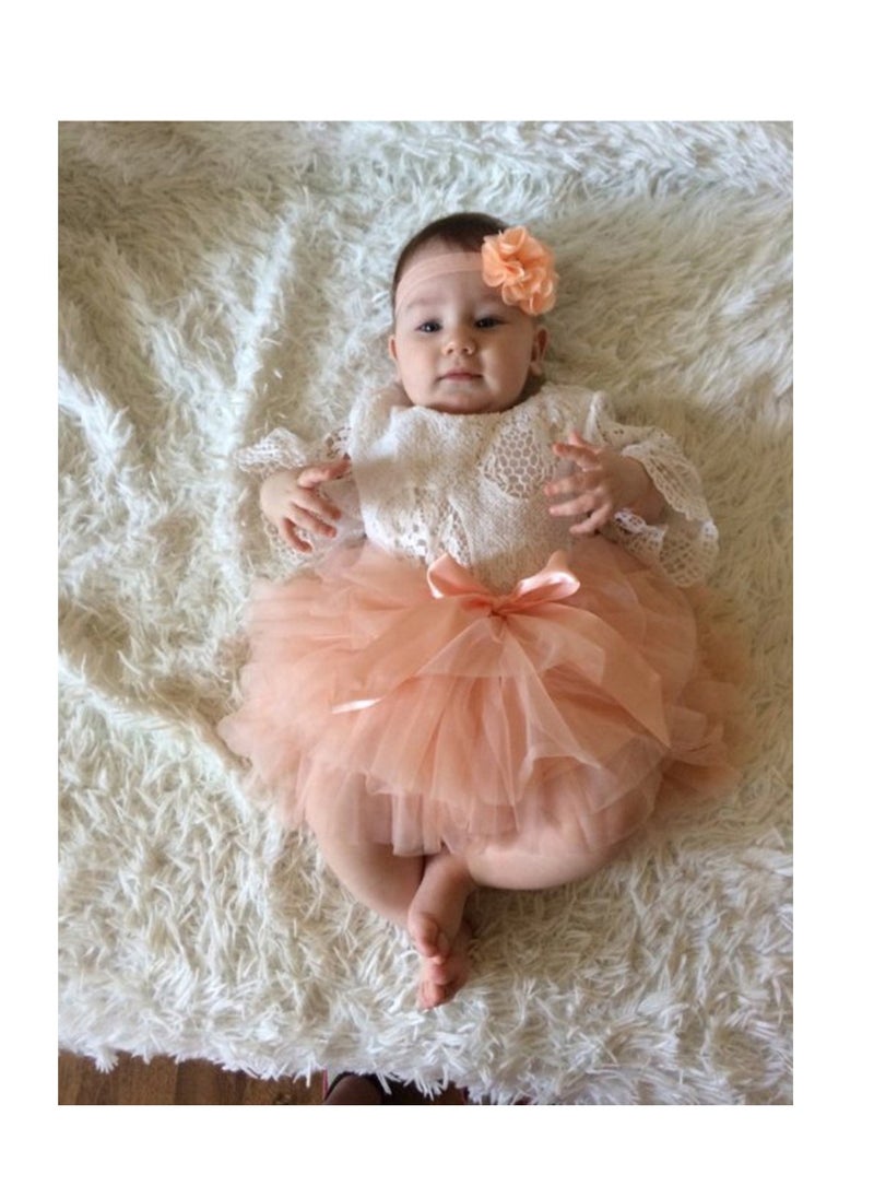 SYOSI - Baby Girl Tutu Skirt with Diaper Cover Toddler Girls Tulle Bloomers and Headband First Birthday Cake Smash Outfits Tutu Skirts Toddler Ballet Skirt Layered Fluffy Dance Skirt Birthday Dress 6-12M - Image 1