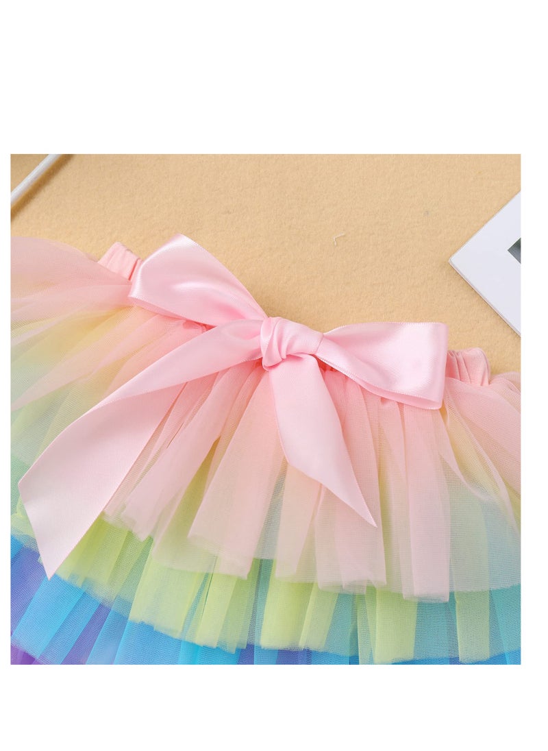 SYOSI - Baby Girl Tutu Skirt with Diaper Cover Toddler Girls Tulle Bloomers and Headband First Birthday Cake Smash Outfits Tutu Skirts Toddler Ballet Skirt Layered Fluffy Dance Skirt Birthday Dress 6-12M - Image 1