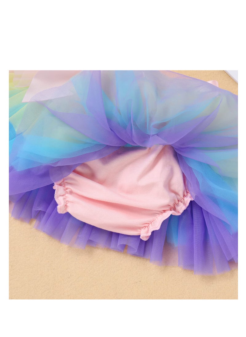 SYOSI - Baby Girl Tutu Skirt with Diaper Cover Toddler Girls Tulle Bloomers and Headband First Birthday Cake Smash Outfits Tutu Skirts Toddler Ballet Skirt Layered Fluffy Dance Skirt Birthday Dress 6-12M - Image 1