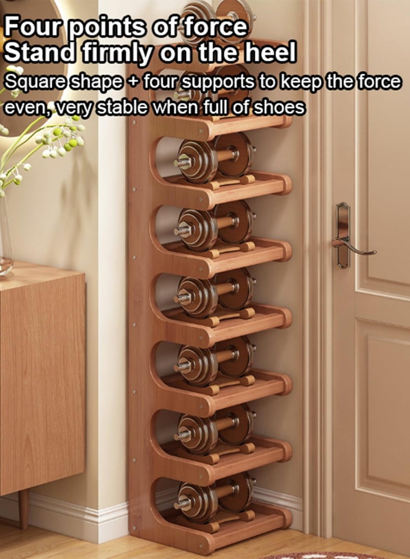 XiuWoo Bamboo Shoe Rack Organizer, Multi-Tier Space-Saving Hardwood Storage Shelf, Bamboo Shoen Shelf for Closet, Corner, Doorway, Shoe Shelf Space Saving - Image 4