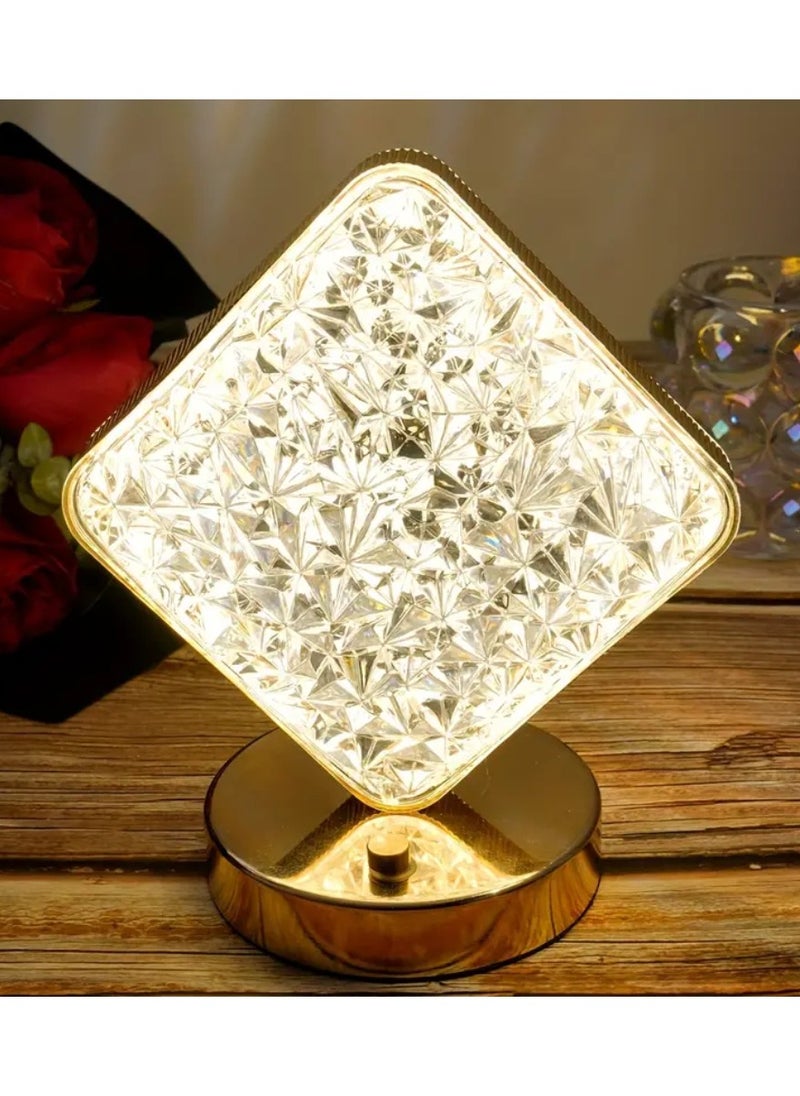 Yuwell - Crystal Table Lamp Diamond Lamp With USB 3 Color Changing Option Crystal Lamp LED Light Lamp With 3 Light Intensities Tactile Switch Desk Lamp - Image 1