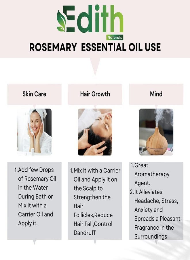 EDITH زيت إكليل الجبل العطري لنمو الشعر، والتحكم في تساقطه، وتغذيته، والعناية بالبشرة | مُختَبَر سريريًا ومعتمد من Ecocert كمنتج عضوي 100% نقي، طبيعي، غير مُخفَّف | 15 مل (1) - Image 2