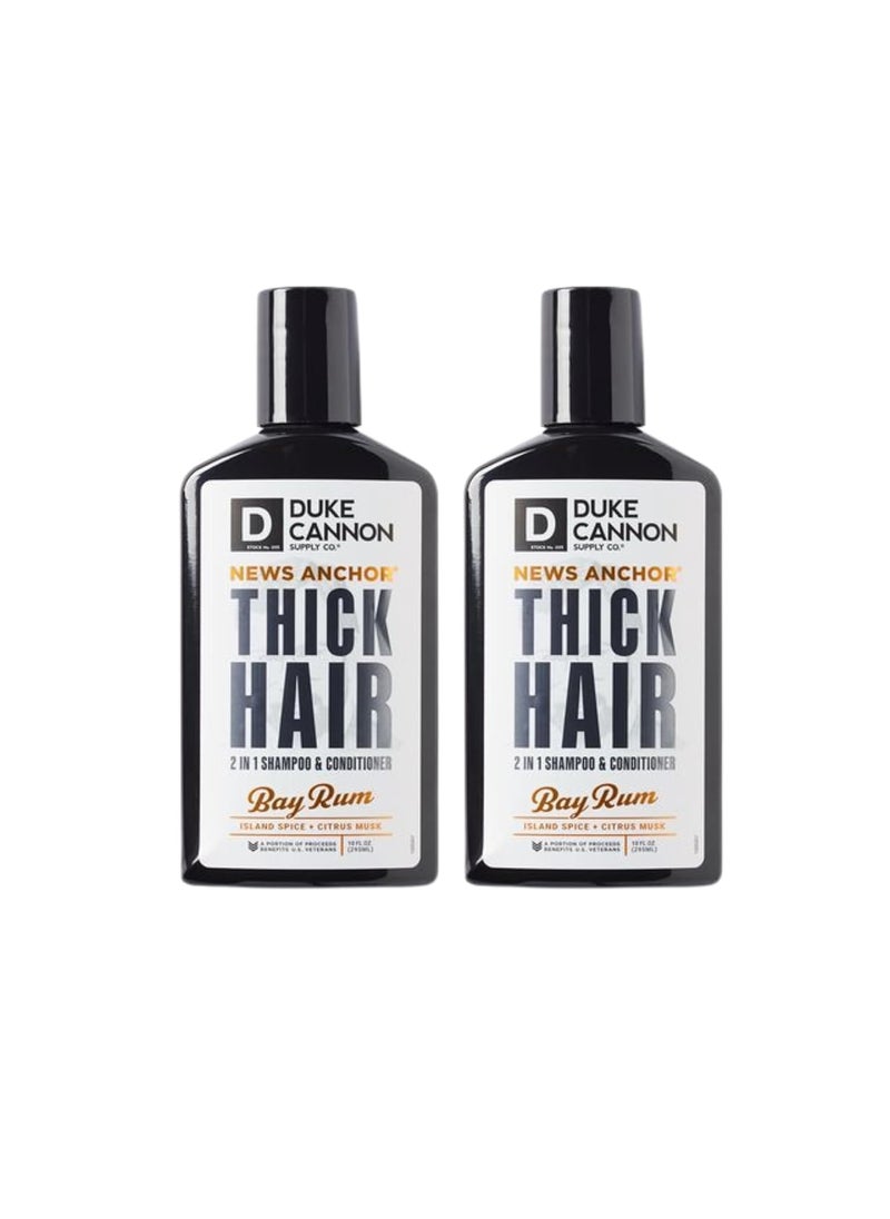 Duke Cannon Supply Co. Duke Cannon News Anchor 2in1 Hair Wash  Bay Rum 10 fl oz Stimulating Hair Shampoo  Conditioner 2 Pack 