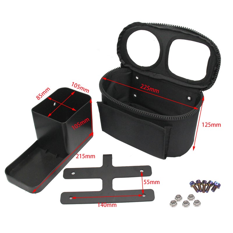 Motorcycle Cup Holder Sturdy ABS Inner & High-Quality Nylon Outer - Multifunctional Storage Pocket Drink Holder for Motorcycle Riders - Image 5
