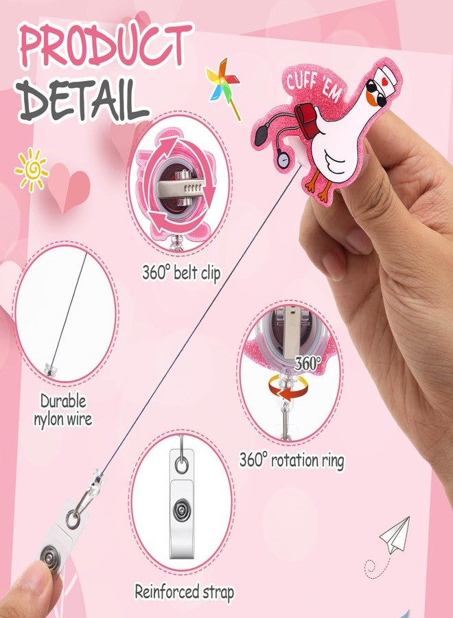 Vicenpal 3 Pcs Badge Reel Retractable Clip Holder with Clip Durable Nylon Cord Gift for Nurse Doctor Office Worker ID Card Decor (Goose) - Image 4