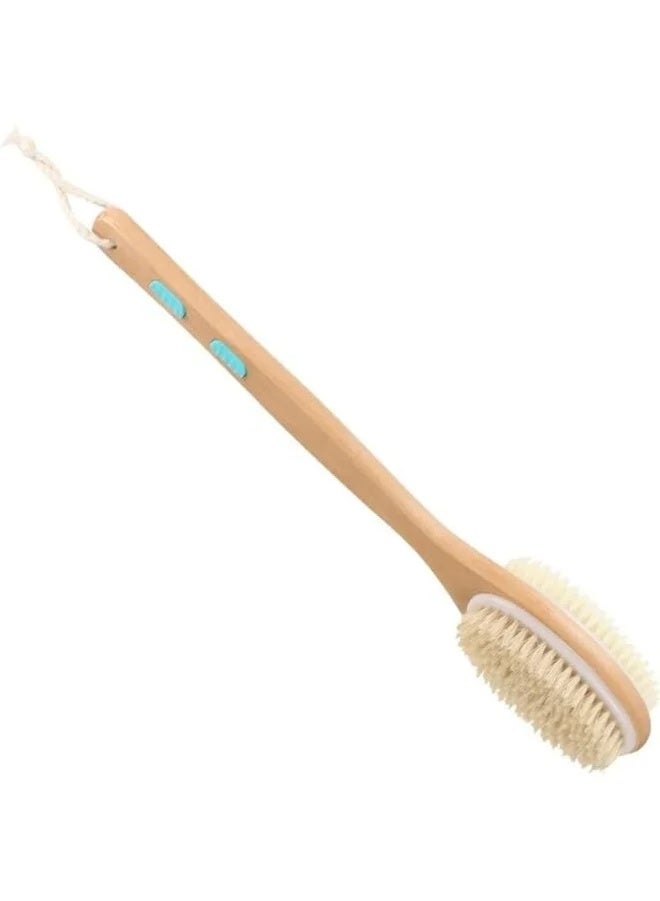 Long Handle Dual Side Dry and Bath Body Brush, Reduce Cellulite, Dry Brush for Cellulite and Lymphatic Drainage, Exfoliating Brush, Shower Brush Body Scrubber - Image 1