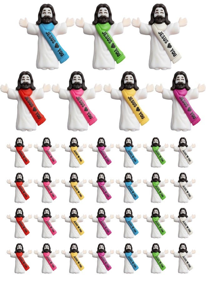 Geyynow 80 PCS Little Jesus Loves You Figures, Multicolor Tiny Small Jesus Mini Figurine Bulk - Image 1