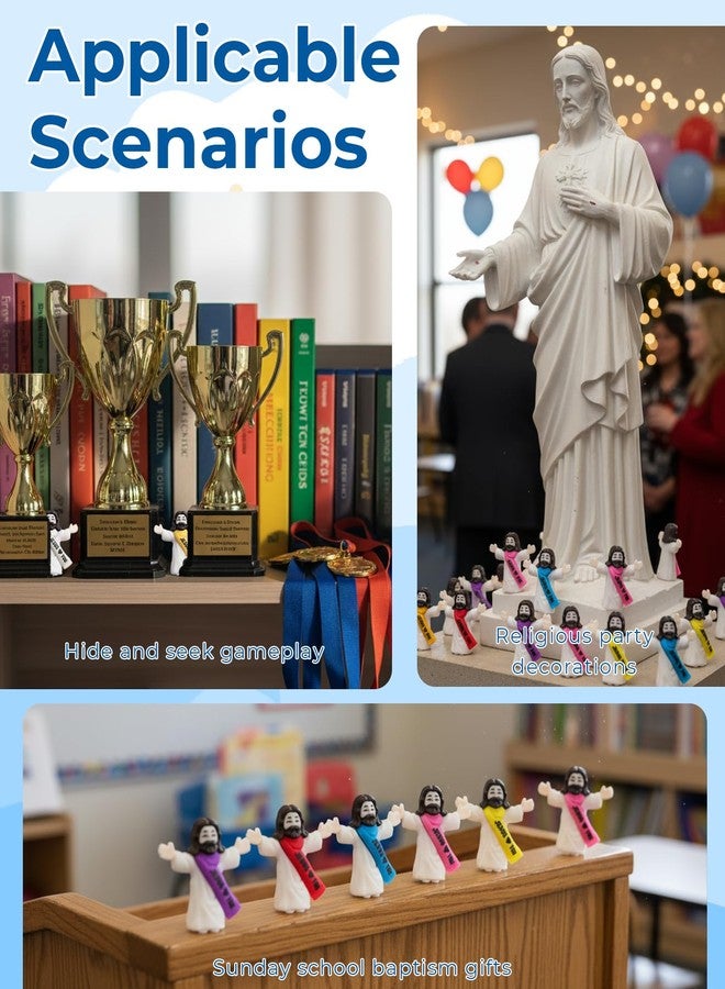 Geyynow 80 PCS Little Jesus Loves You Figures, Multicolor Tiny Small Jesus Mini Figurine Bulk - Image 4