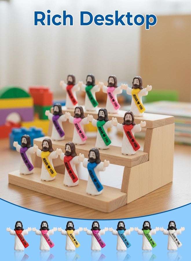 Geyynow 80 PCS Little Jesus Loves You Figures, Multicolor Tiny Small Jesus Mini Figurine Bulk - Image 3