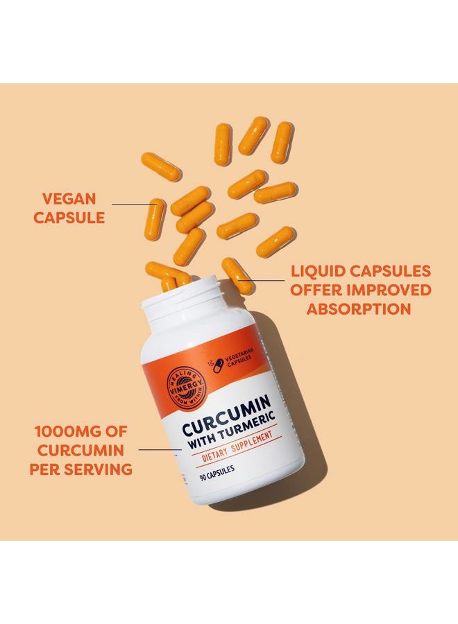 Vimergy Curcumin with Turmeric, 30 Servings – Immune System Supplement – Liquid Capsules - Non-GMO, Gluten-Free, Soy-Free, Kosher, Vegan & Paleo Friendly (90 Count) - Image 3