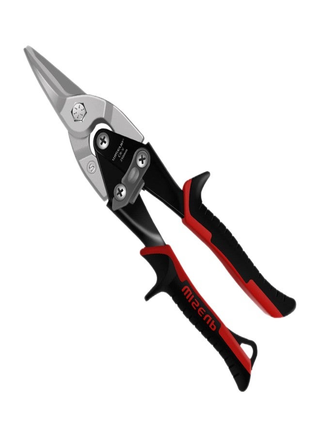 WISEUP Tin Snips for Cutting Metal Sheet Heavy Duty Straight Cut 10-inch Aviation Snips With Double Lever,Industrial CR-V Metal Cutter Sheet Metal Tools - Image 1