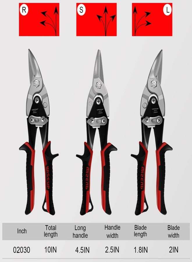 WISEUP Tin Snips for Cutting Metal Sheet Heavy Duty Straight Cut 10-inch Aviation Snips With Double Lever,Industrial CR-V Metal Cutter Sheet Metal Tools - Image 5