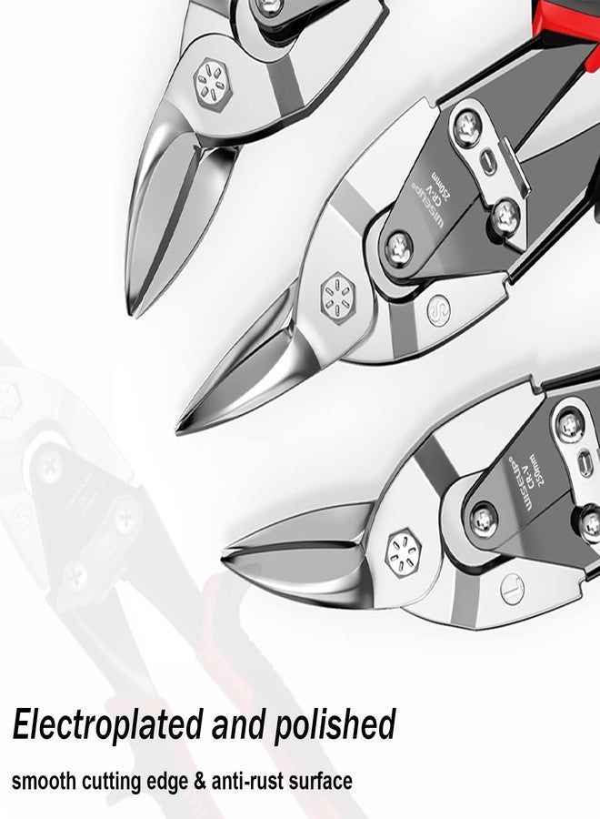 WISEUP Tin Snips for Cutting Metal Sheet Heavy Duty Straight Cut 10-inch Aviation Snips With Double Lever,Industrial CR-V Metal Cutter Sheet Metal Tools - Image 2
