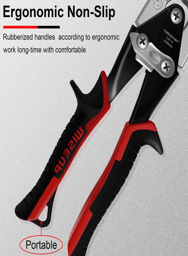 WISEUP Tin Snips for Cutting Metal Sheet Heavy Duty Straight Cut 10-inch Aviation Snips With Double Lever,Industrial CR-V Metal Cutter Sheet Metal Tools - Image 4