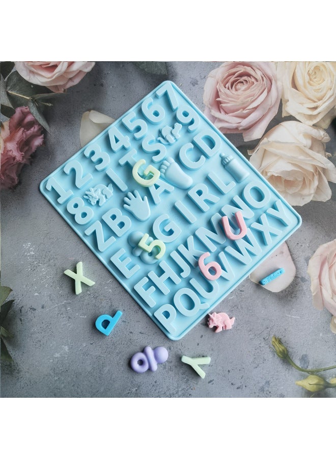 Girls Alphabet Number Chocolate 1 Silicone Mold Candy Pudding Dessert Cookie Mold Cake Baking Mold-Color:Horse Purple - Image 3