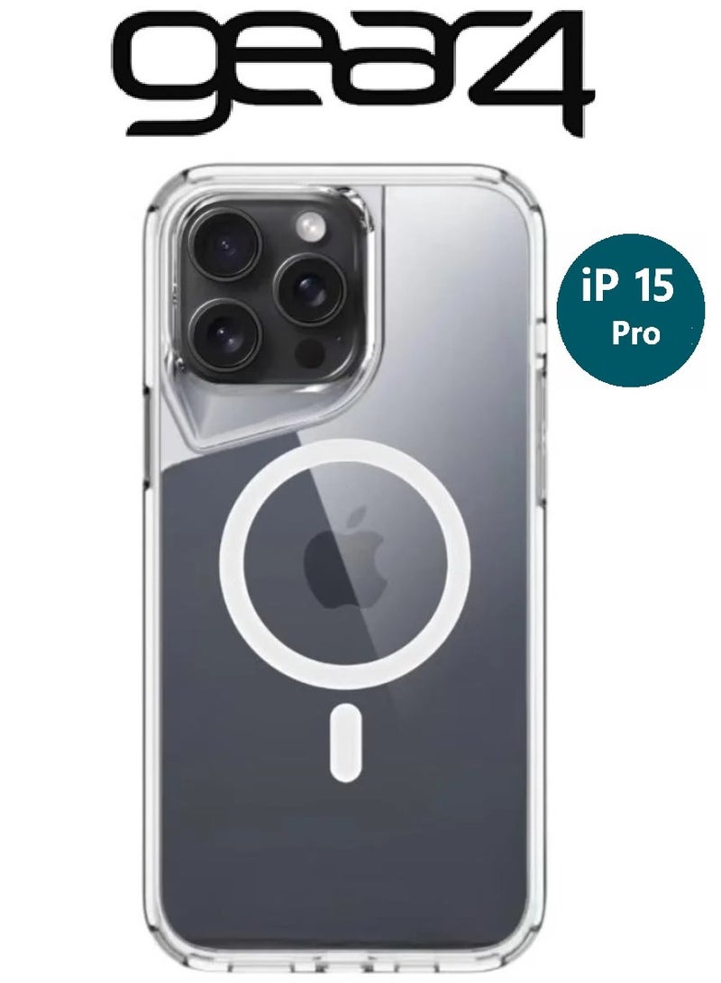 Gear4 iPhone 15 Pro Back cover, original and strong clear protective case, shock-resistant case with a protrusion around the camera, pure and high-clarity iPhone cover made of high-quality materials. - Image 1