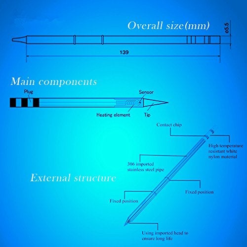 FEITA Soldering Iron Tips T12 Electrical Solder Tip Kits for Micro Electric Soldering Station, Small Pencil Soldering Iron, Mini Solder Pen Accessory (T15-JL02/D16/BLL/BCF2/ILS/C1, 6Pcs) - Image 4