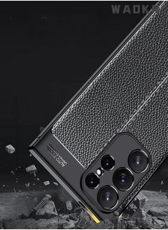 WAOKN Samsung Galaxy S24ultra 5G Case, Stylish Slim & Thin Soft Litchi Pattern PU Leather Comfortable Secure Grip Anti-Fingerprint Non-Slip Protective Shock-Absorbing S24 Ultra Phone Case  - Image 2