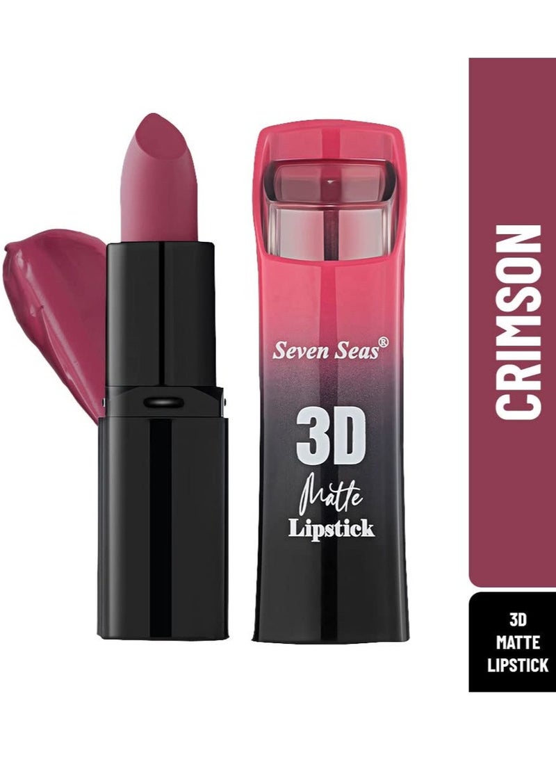 Seven Seas Seven Seas 3D Matte Velvet Finish Full Coverage Matte Long Lasting Lipstick Smooth Application Transferproof and Smudge Proof Highly Pigemented Lipstick for Women  Crimson  - Image 1