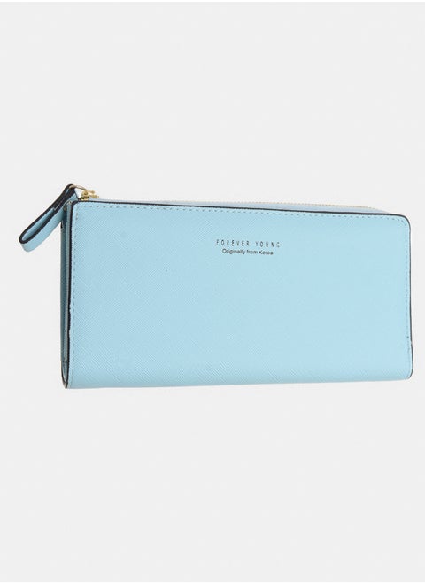 Women's blue leather wallet