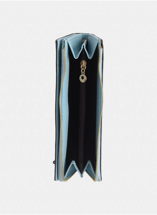 Akher el Ankoud - Women's blue leather wallet - Image 1