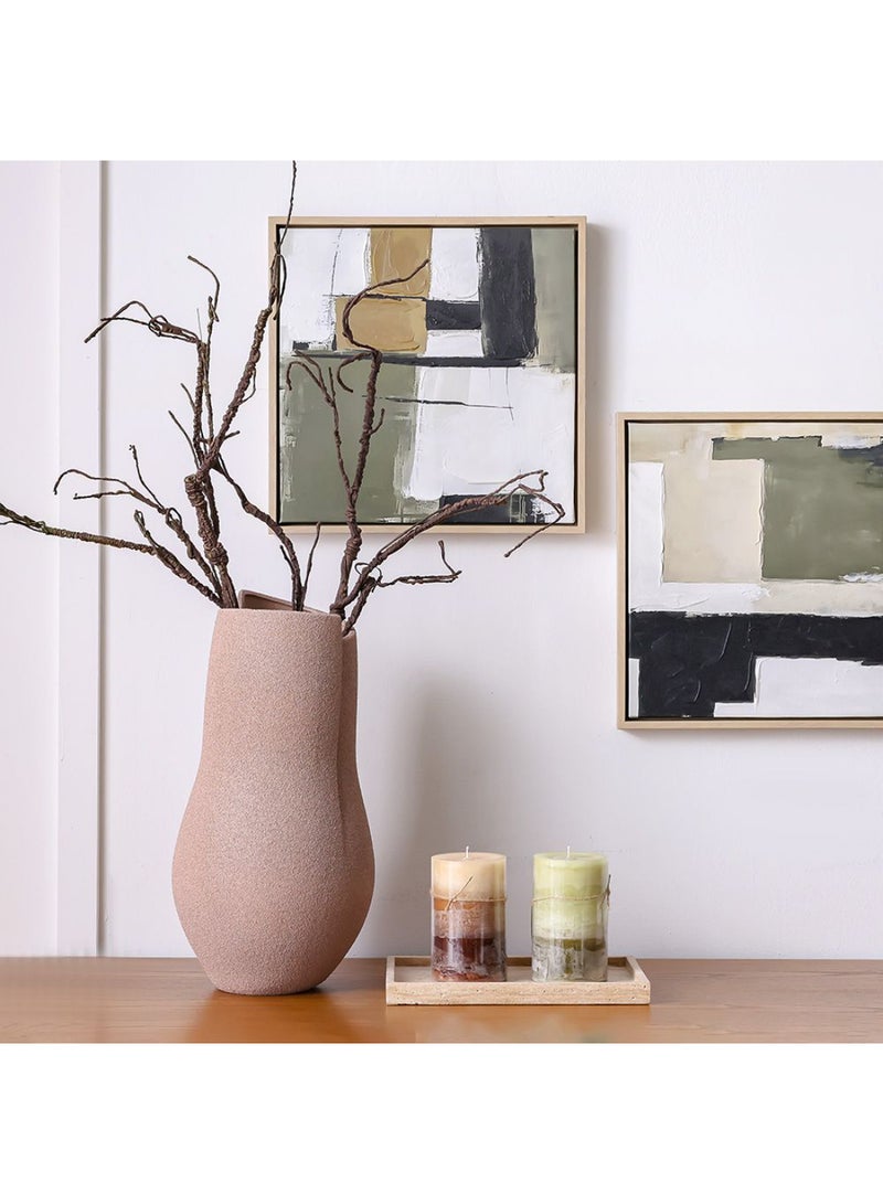 DANUBE HOME Lexie Caramel Ceramic Abstract Vase – Modern Decorative Flower Vase for Living Room, Dining Table & Office, Stylish Minimalist Pottery Centerpiece for Elegant Home Decor & Interior Styling L23.2 X W23.2 X H46.5Cm Rust - Image 4