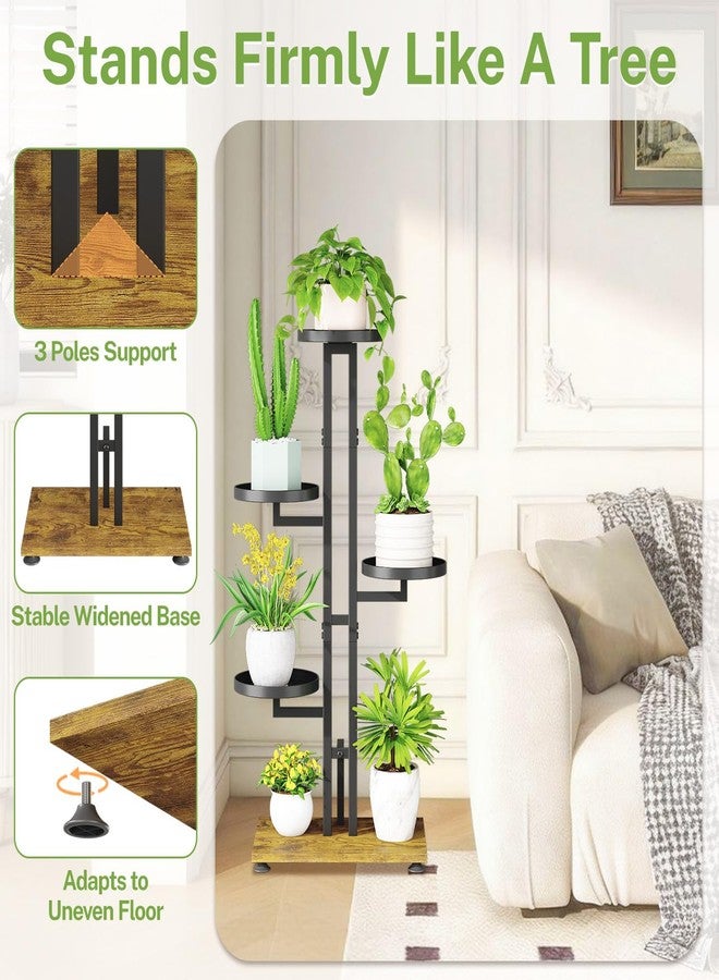 iDavosic.ly 6 Tier Plant Stand Indoor Outdoor, Tiered Corner Plant Stands for Multiple Plants, Metal Tall Plant Display Holder Rack Flower Shelf for Patio Living Room Garden Balcony Bedroom, Black - Image 3