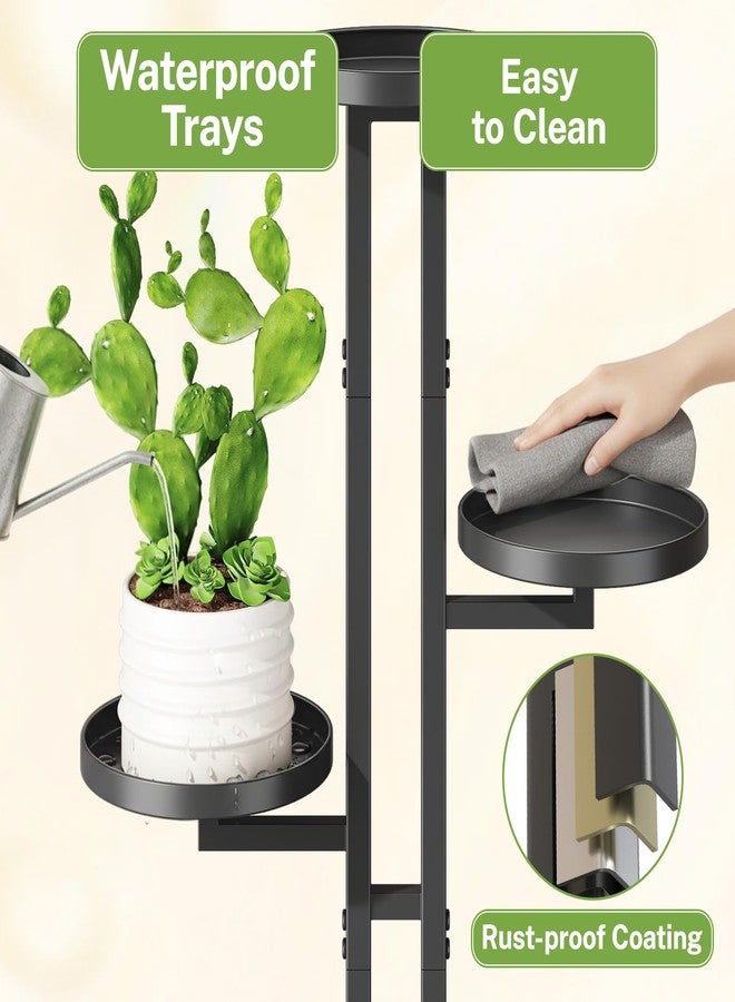 iDavosic.ly 6 Tier Plant Stand Indoor Outdoor, Tiered Corner Plant Stands for Multiple Plants, Metal Tall Plant Display Holder Rack Flower Shelf for Patio Living Room Garden Balcony Bedroom, Black - Image 4