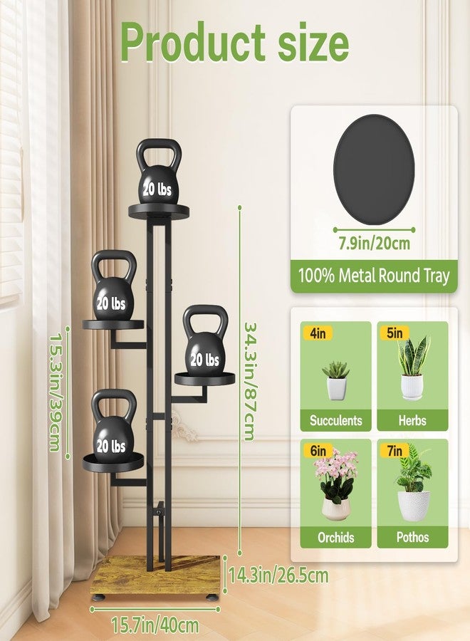 iDavosic.ly 6 Tier Plant Stand Indoor Outdoor, Tiered Corner Plant Stands for Multiple Plants, Metal Tall Plant Display Holder Rack Flower Shelf for Patio Living Room Garden Balcony Bedroom, Black - Image 2