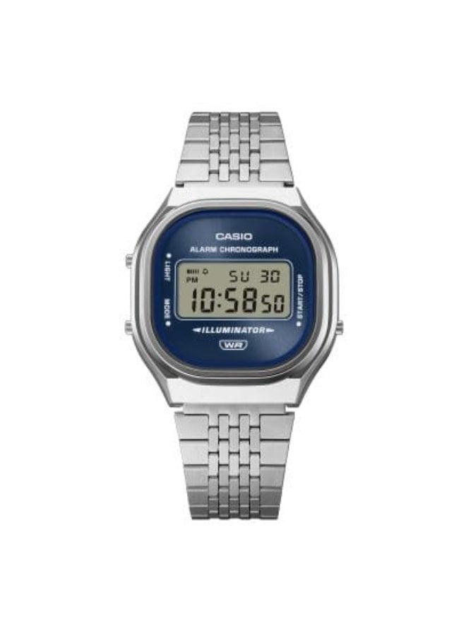 Casio Digital Wrist Watch with Blue Dial and Stainless Steel Band - Image 1
