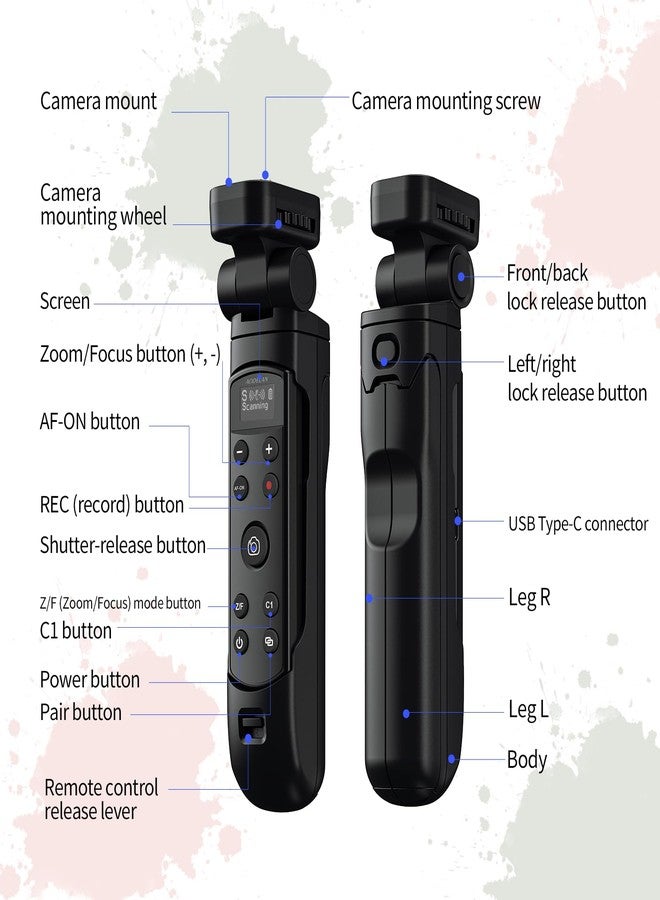 AODELAN Mini Shooting Grip and Tripod with Wireless Remote Shutter (Black) (for Sony) - Image 5