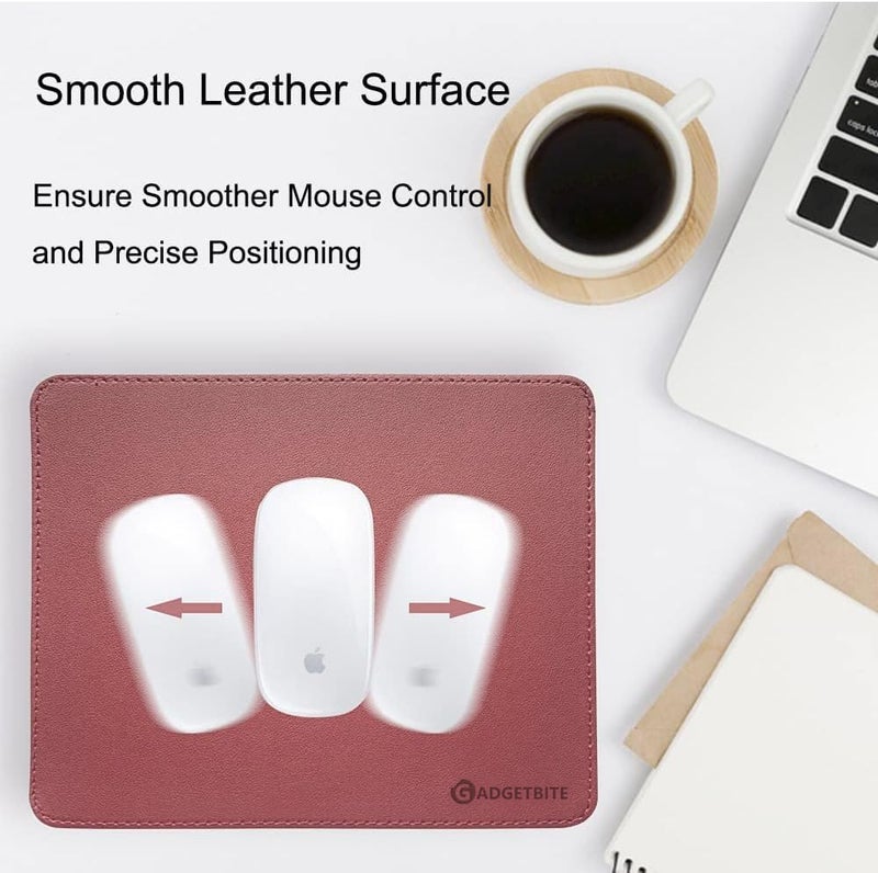 GadgetBite Premium Large Leather Desktop and Laptop Mat Extended Mouse Pad and Desk Writing Pad for Laptop and Home & Office Smooth Surface for Comfortable Typing and Gaming(25cmx20cm) Pink - Image 5