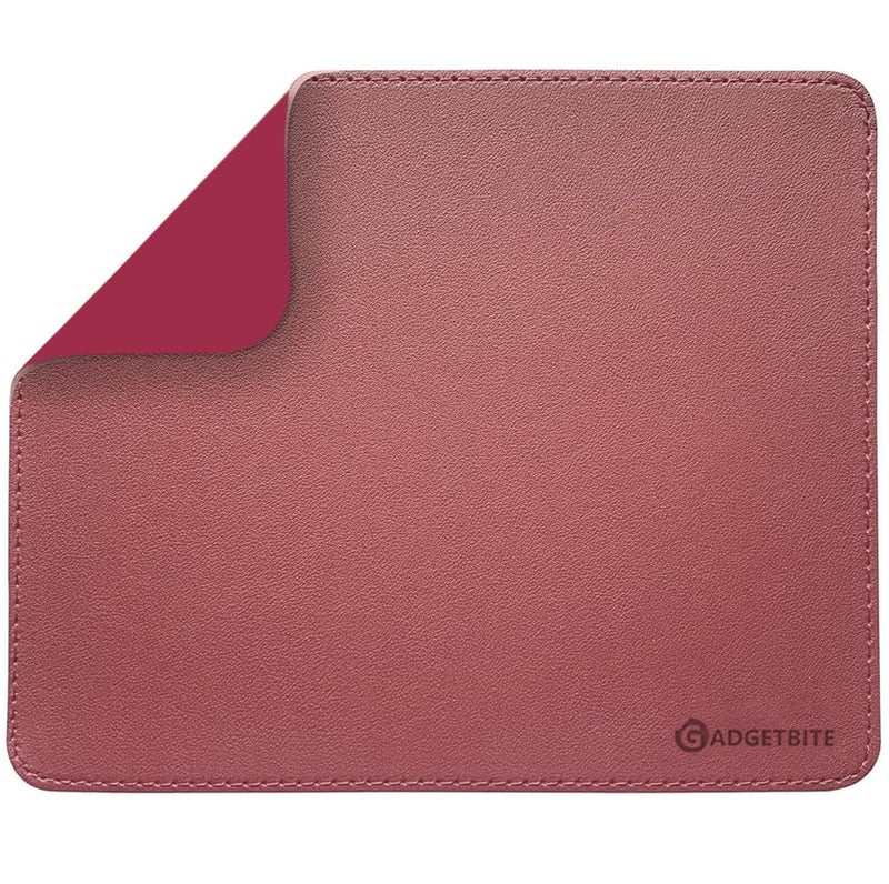 GadgetBite Premium Large Leather Desktop and Laptop Mat Extended Mouse Pad and Desk Writing Pad for Laptop and Home & Office Smooth Surface for Comfortable Typing and Gaming(25cmx20cm) Pink - Image 1