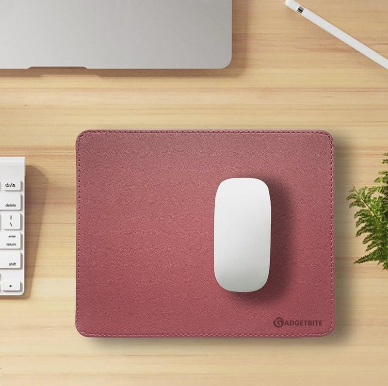 GadgetBite Premium Large Leather Desktop and Laptop Mat Extended Mouse Pad and Desk Writing Pad for Laptop and Home & Office Smooth Surface for Comfortable Typing and Gaming(25cmx20cm) Pink - Image 4