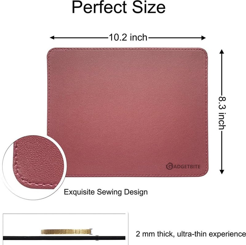 GadgetBite Premium Large Leather Desktop and Laptop Mat Extended Mouse Pad and Desk Writing Pad for Laptop and Home & Office Smooth Surface for Comfortable Typing and Gaming(25cmx20cm) Pink - Image 3