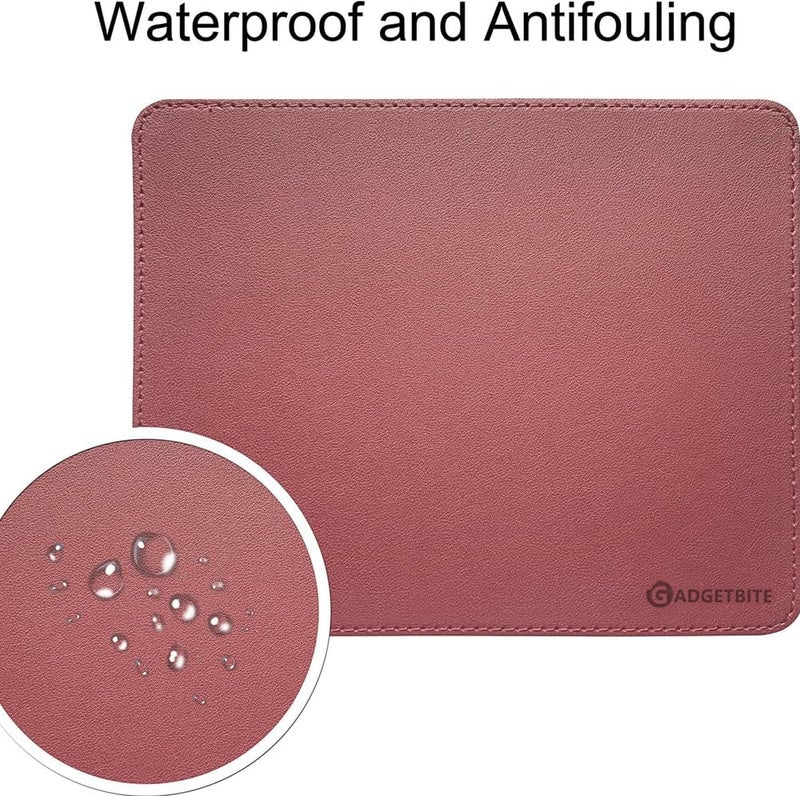 GadgetBite Premium Large Leather Desktop and Laptop Mat Extended Mouse Pad and Desk Writing Pad for Laptop and Home & Office Smooth Surface for Comfortable Typing and Gaming(25cmx20cm) Pink - Image 2