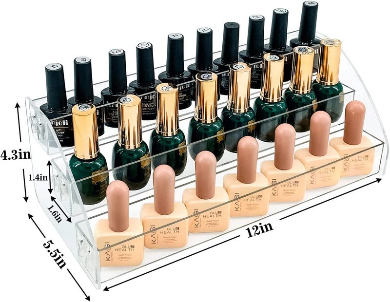 MineSign Nail Polish Holder Organizer Clear Acrylic Nail Polish Tray Fingernail Polish Display case 3 layers Essential Oils Holder Makeup Organizer - Image 2